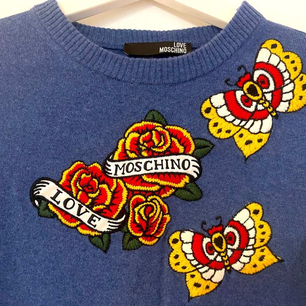 Love Moschino blue sweater dress S